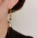 French Zircon Pearl Pendant Earrings Set