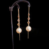 French Zircon Pearl Pendant Earrings Set