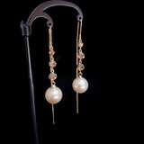 French Zircon Pearl Pendant Earrings Set