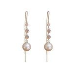 French Zircon Pearl Pendant Earrings Set