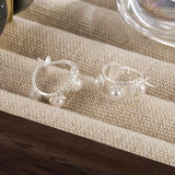 French Pearl Earrings 925 Sterling Silver Ear Buckle Daily Commuting