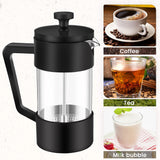 French Press Coffee & Tea Maker 12Oz, Thickened Borosilicate Glass Coffee Press