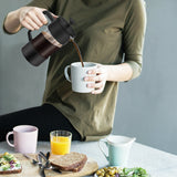 French Press Coffee & Tea Maker 12Oz, Thickened Borosilicate Glass Coffee Press