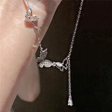 925 Sterling Silver Butterfly Zircon Necklace for Women - Elegant Jewelry Gift