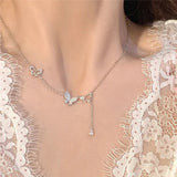 925 Sterling Silver Butterfly Zircon Necklace for Women - Elegant Jewelry Gift
