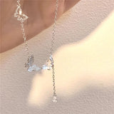 925 Sterling Silver Butterfly Zircon Necklace for Women - Elegant Jewelry Gift