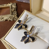 French Retro Bow Earrings Niche Temperament Ear Buckle Earrings