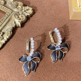 French Retro Bow Earrings Niche Temperament Ear Buckle Earrings
