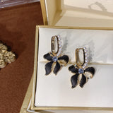 French Retro Bow Earrings Niche Temperament Ear Buckle Earrings