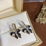 French Retro Bow Earrings Niche Temperament Ear Buckle Earrings