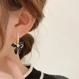 French Retro Bow Earrings Niche Temperament Ear Buckle Earrings