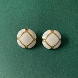French Retro Colorful Dripping Oil Pearl Flowers Enamel Stud Earrings