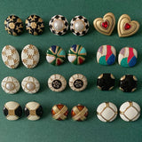 French Retro Colorful Dripping Oil Pearl Flowers Enamel Stud Earrings
