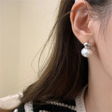 French Retro Geometric Matte Metal Loop Hoop Earrings for Women Girls