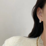 French Retro Pearl Earrings No Hole Female Temperament C Shaped Pearl Clip