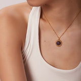 French Retro Palace Style Purple Gem Inlaid Pendant Necklace For Women