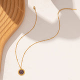 French Retro Palace Style Purple Gem Inlaid Pendant Necklace For Women