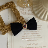 French Retro Fragrant Wind Bow Hair Clip Hepburn Red Love Hair Ornaments