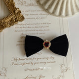 French Retro Fragrant Wind Bow Hair Clip Hepburn Red Love Hair Ornaments