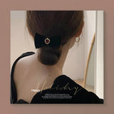 French Retro Fragrant Wind Bow Hair Clip Hepburn Red Love Hair Ornaments