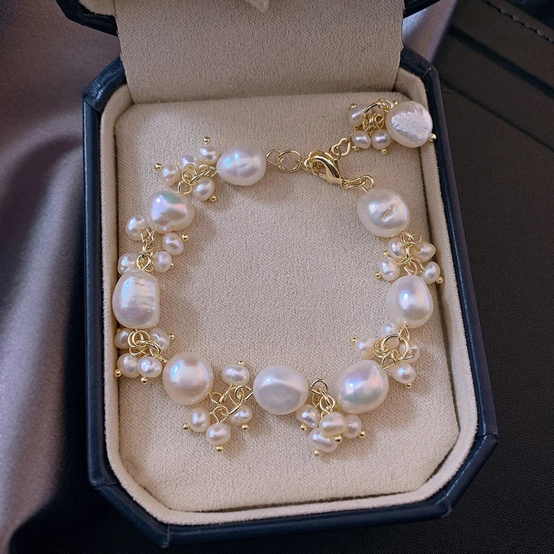 French Retro Style Natural Pearl Bracelets Women Ins Style