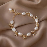 French Retro Style Natural Pearl Bracelets Women Ins Style