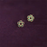 French Retro 14K Flower Earrings S925 Sterling Silver Wild Earrings
