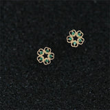 French Retro 14K Flower Earrings S925 Sterling Silver Wild Earrings