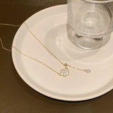 French Romantic Camellia Flower Pendant Necklace for Women