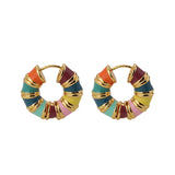 French Romantic Enamel Hoop Earrings Halloween Party Accessory