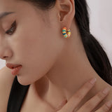 French Romantic Enamel Hoop Earrings Halloween Party Accessory
