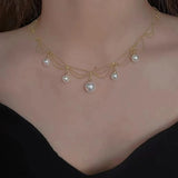 French Romantic Metal Mesh Chain Necklace for Women
