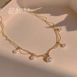 French Romantic Metal Mesh Chain Necklace for Women