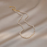 French Romantic Small Pearl String Chokers Necklace