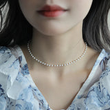 French Romantic Small Pearl String Chokers Necklace