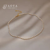 French Romantic Small Pearl String Chokers Necklace