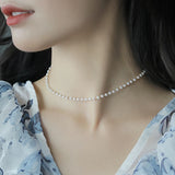French Romantic Small Pearl String Chokers Necklace