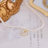 French Romantic Tulip Pearl Necklace 14K Real Clavicle Chain Jewelry