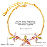 French Romantic Zirconia Bracelet For Women Jewelry Yellow Flower Bracelet