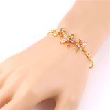 French Romantic Zirconia Bracelet For Women Jewelry Yellow Flower Bracelet