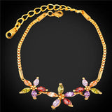 French Romantic Zirconia Bracelet For Women Jewelry Yellow Flower Bracelet