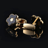 French Shirt Cufflinks High Golden Lucky Clover Flower Business Banquet Wedding