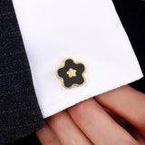 French Shirt Cufflinks High Golden Lucky Clover Flower Business Banquet Wedding