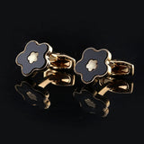 French Shirt Cufflinks High Golden Lucky Clover Flower Business Banquet Wedding