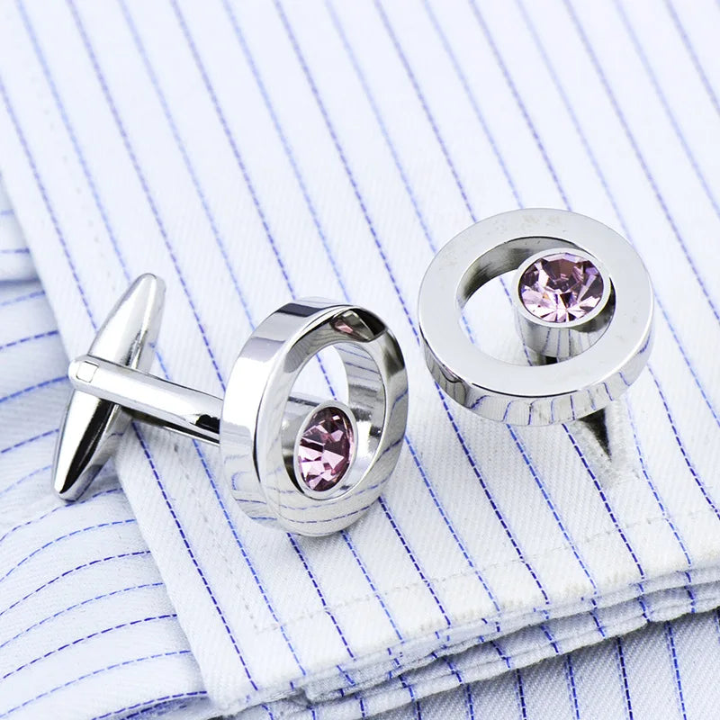 French Shirt Cufflinks High Grade Crystal Cuff Links