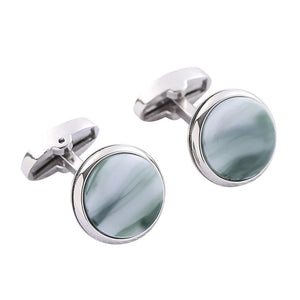 French Shirts Cufflinks High-end Men's Unisex Round Paint Cuff Links