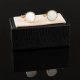 French Shirts Cufflinks Men's Formal Suit Accessories Round Seashell Cuff Links