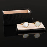 French Shirts Cufflinks Men's Formal Suit Accessories Round Seashell Cuff Links