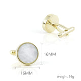 French Shirts Cufflinks Men's Formal Suit Accessories Round Seashell Cuff Links