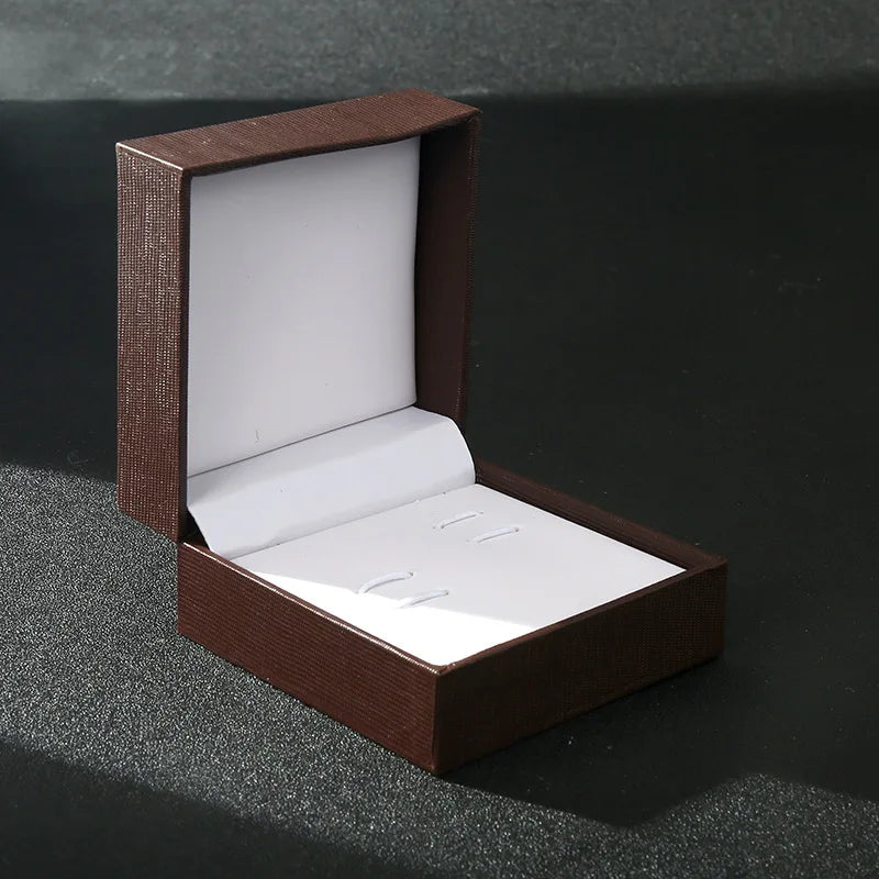 French Shirts Sleeve Buttons Square Tie Clip Cufflinks Suit Jewelry Box Display